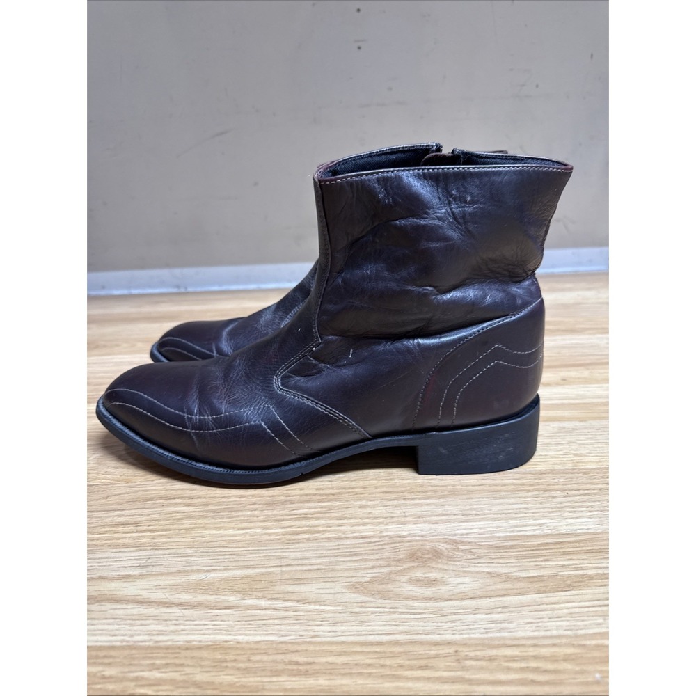 LAREDO Men's "Hoxie" Maroon Mid Low Leather Square Toe Western Boots Sz 13 D